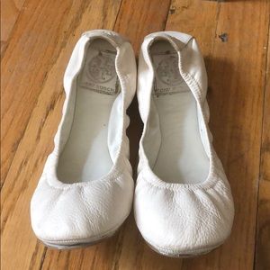 Tory Burch white flats